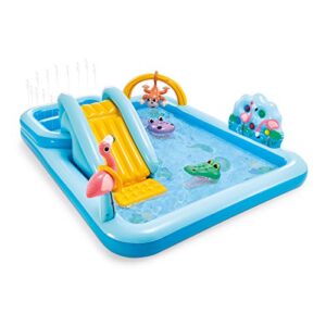 intex 57161ep 96" x 78" x 28" inflatable jungle adventure play center spray kiddie pool for ages 2 and up