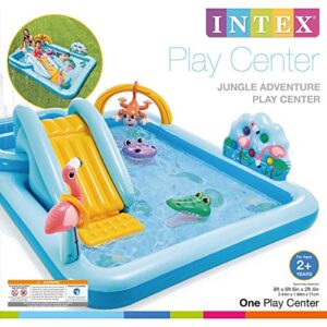 Intex 57161EP 96" x 78" x 28" Inflatable Jungle Adventure Play Center Spray Kiddie Pool for Ages 2 and Up