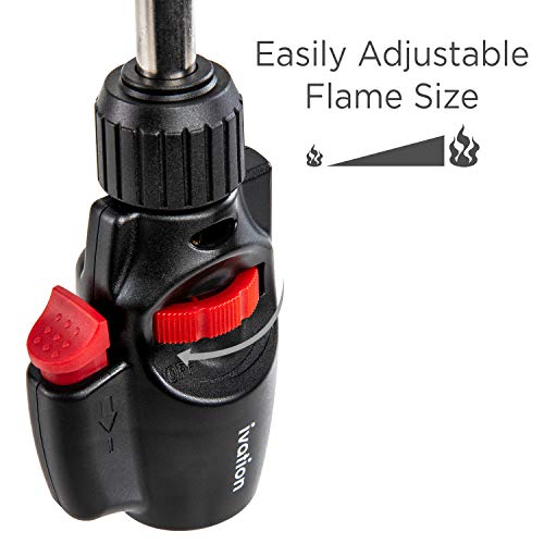 Ivation Trigger Start Propane Torch, High-Temperature Flame Torch [2372°F] w/Easy Trigger-Start Ignition & Adjustable Flame Control for Light Welding, Soldering, Brazing, Heating, Thawing & More