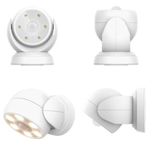 honwell battery operated motion sensor light outdoor wireless waterproof spotlight motion detector security light, light sensor auto on off for porch stair hallway garage wall shed house door (1piece)