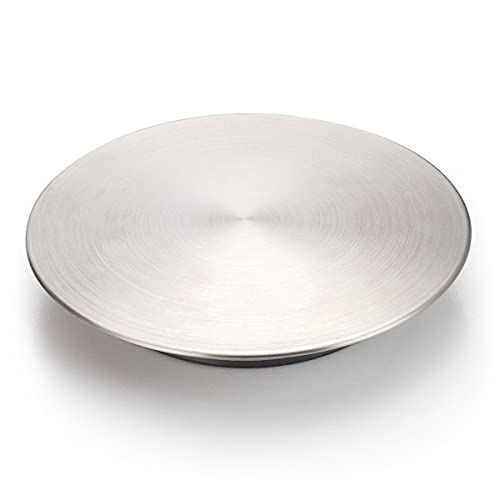 GZILA Kitchen Sink Stopper, Flat Decor Cover 304 Stainless Steel Sink Drain Stopper, Fits 3.5" Standard Strainer Brushed Nickel