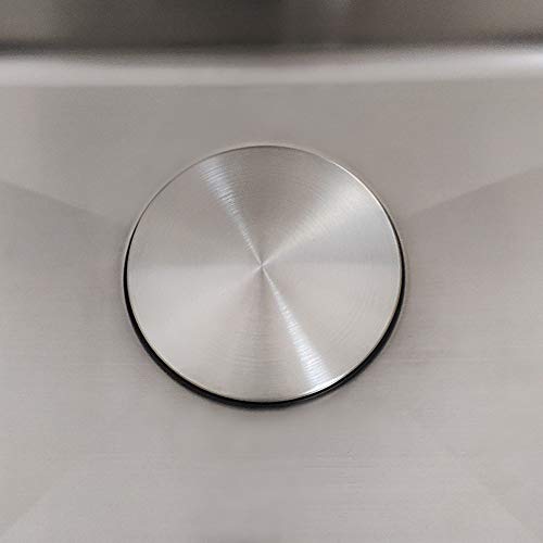 GZILA Kitchen Sink Stopper, Flat Decor Cover 304 Stainless Steel Sink Drain Stopper, Fits 3.5" Standard Strainer Brushed Nickel