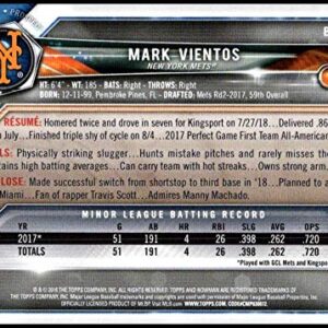 2018 Bowman Draft #BD-67 Mark Vientos RC Rookie New York Mets MLB Baseball Trading Card