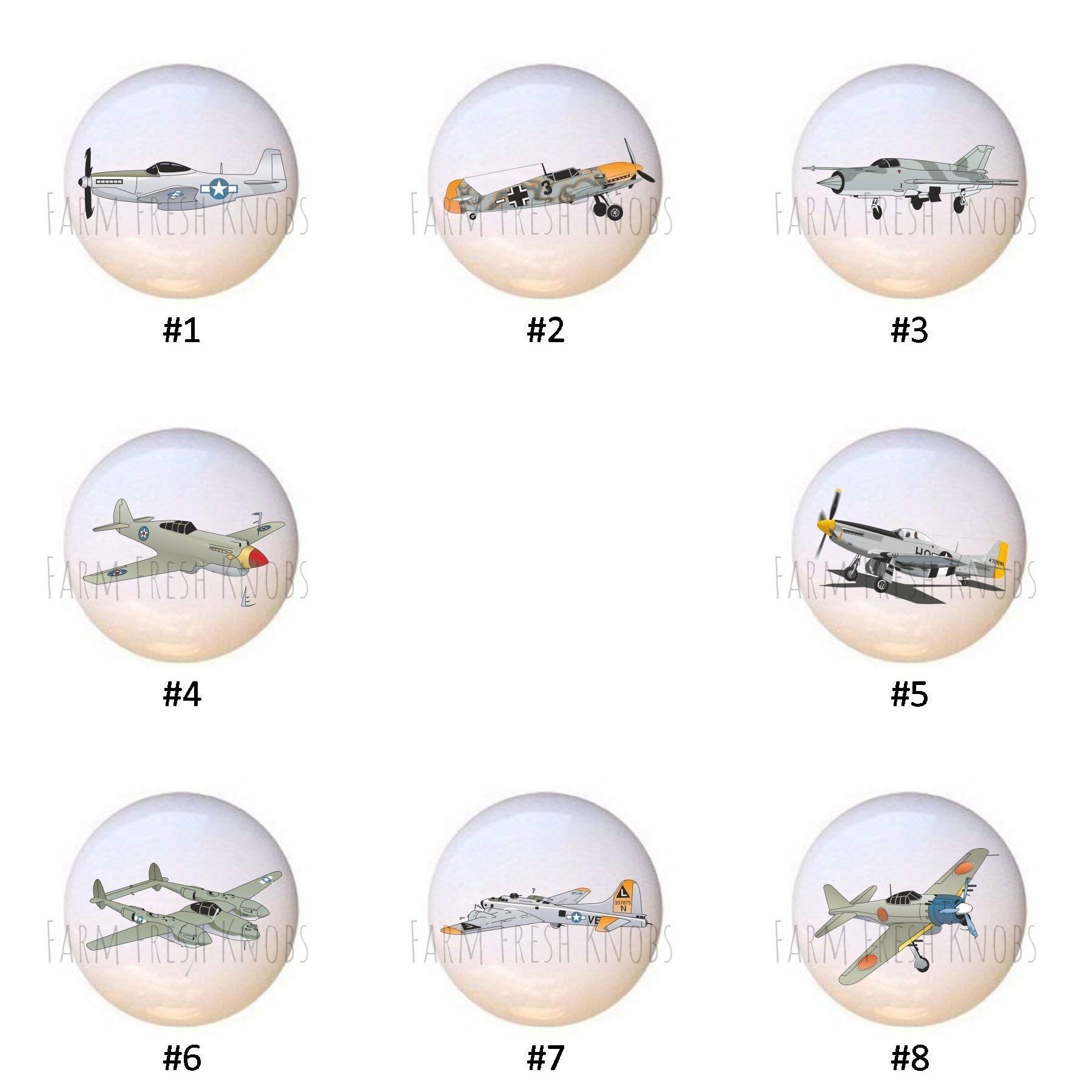 Military Aircraft by SVG Airplane DECORATIVE Drawer Pulls Dresser KNOBS