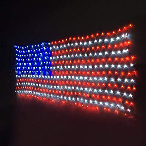 YULIANG LED American Flag Lights,6.5ft*3.2ft Waterproof American Flag Lights Outdoor for 4th of July Decorations,Independence Day,Memorial Day, Festival, Garden,Outdoor Christmas Decoration