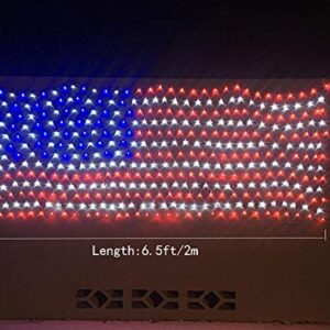 YULIANG LED American Flag Lights,6.5ft*3.2ft Waterproof American Flag Lights Outdoor for 4th of July Decorations,Independence Day,Memorial Day, Festival, Garden,Outdoor Christmas Decoration