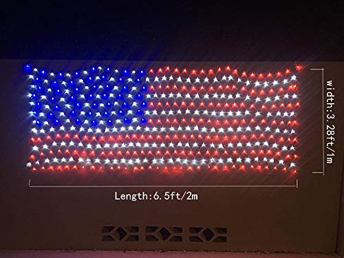 YULIANG LED American Flag Lights,6.5ft*3.2ft Waterproof American Flag Lights Outdoor for 4th of July Decorations,Independence Day,Memorial Day, Festival, Garden,Outdoor Christmas Decoration