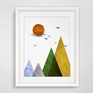 Scandinavian Art Mountains Art Print Minimal Home Decor Wall Print Geometric Art Minimalist Art Modern Wall Art Scandinavian Gift 8x10 inch Unframed