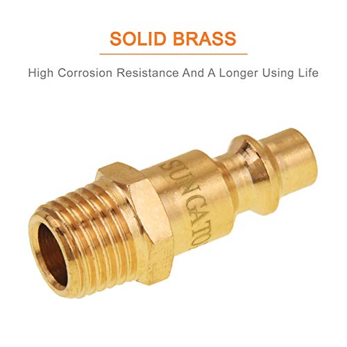 SUNGATOR Air Coupler and Plug Kit, Quick Connector Air Fittings, 1/4 Inch NPT Industrial Brass Air Hose Fitting (8-Piece)