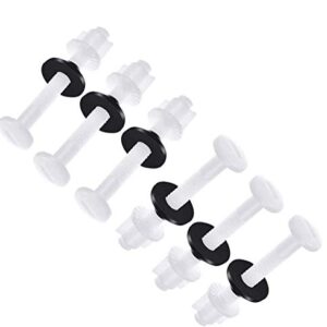 6 Pack Plastic Toilet Seat Hinge Bolts and Nuts Washers for Top Mount Toilet Seat Hinges