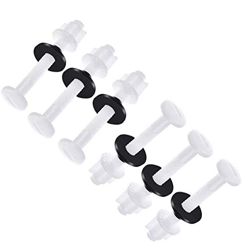 6 Pack Plastic Toilet Seat Hinge Bolts and Nuts Washers for Top Mount Toilet Seat Hinges