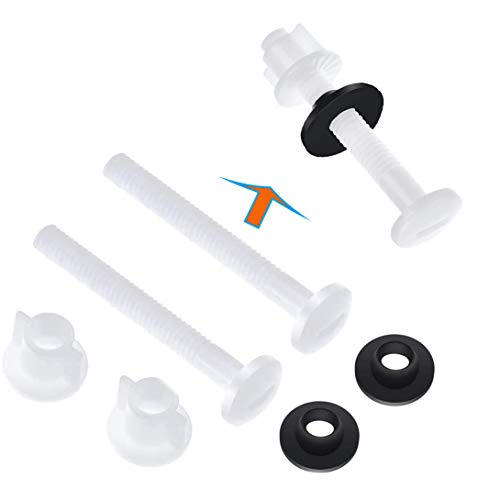 6 Pack Plastic Toilet Seat Hinge Bolts and Nuts Washers for Top Mount Toilet Seat Hinges