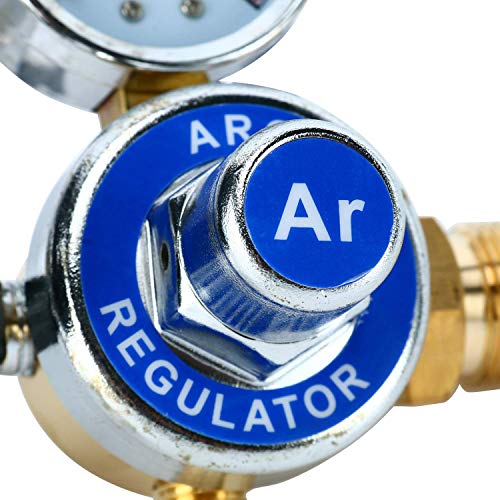 Argon Regulator With Flowmeter TIG Welder MIG Welding CO2 Regulator 0 to 25 L/MIN - 0 to 25 MPA Pressure Gauge CGA580 Inlet Connection Gas Welder Welding Regulator with Built-In Flow Meter