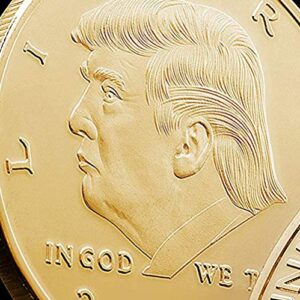 Trump Coin; 2020 Donald Trump Large 24kt Gold Plated United States Eagle Commemorative Collectible Coin of Original Design