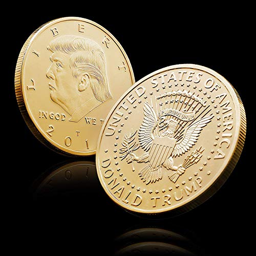 Trump Coin; 2020 Donald Trump Large 24kt Gold Plated United States Eagle Commemorative Collectible Coin of Original Design