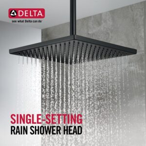 Delta Faucet Single-Spray Raincan Shower Head, Black Shower Head, Rainfall Shower Head, Square Shower Head, Metal Shower Head, 2.5 GPM Flow Rate, Matte Black 52159-BL25