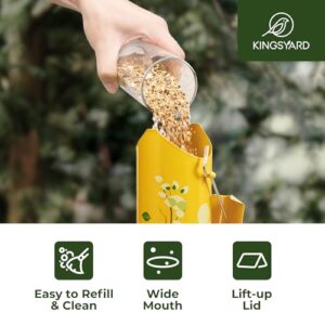 Kingsyard Metal Bird Feeders for Outdoors Hanging, 6-Ports Tube Bird Feeder, 14 inch, Durable & Weatherproof, Large Capacity for Attracting Wild Birds (Yellow)