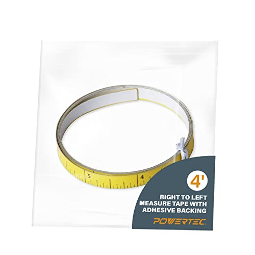 POWERTEC 71134 Right to Left Measure Tape with Adhesive Backing, 4'