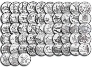 1999 p complete 1999 thru 2009 p 56-coin b.u. state quarter set uncirculated