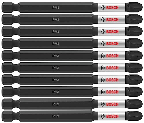 BOSCH ITPH335B 10-Pack 3-1/2 In. Phillips #3 Impact Tough Screwdriving Power Bits