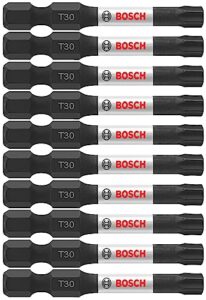 bosch itt302b 10-pack 2 in. torx #30 impact tough screwdriving power bits