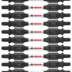 BOSCH ITDET1525B 10-Pack 2-1/2 In. Torx #15 Impact Tough Double-Ended Screwdriving Bits