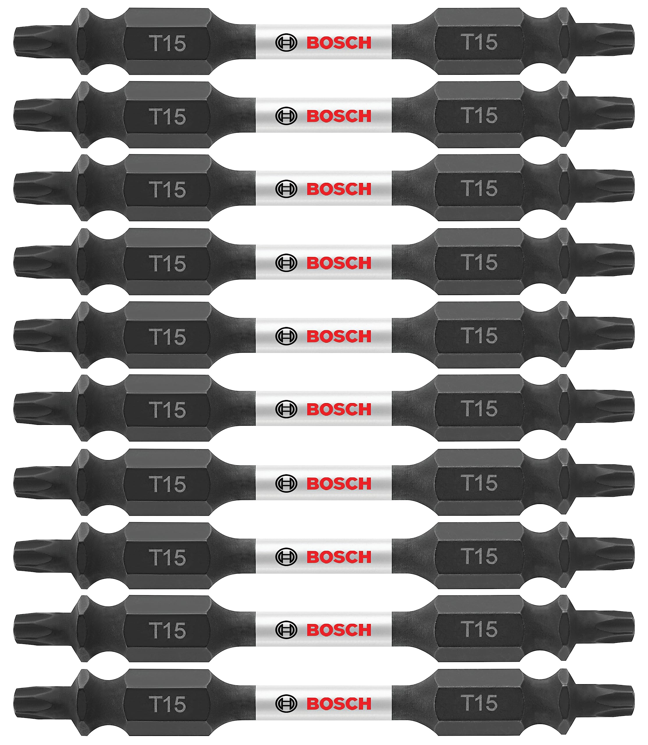 BOSCH ITDET1525B 10-Pack 2-1/2 In. Torx #15 Impact Tough Double-Ended Screwdriving Bits