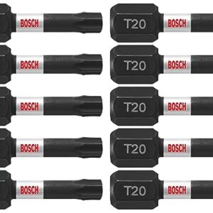 BOSCH ITT201B 10-Pack 1 In. Torx #20 Impact Tough Screwdriving Insert Bits