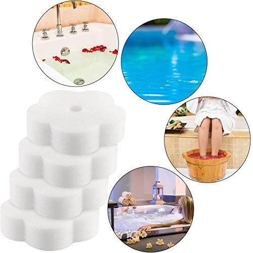 24 Pieces Sponge for Hot Tub Accessories, Flower Oil Scum Absorber for Swimming Pool and Spa