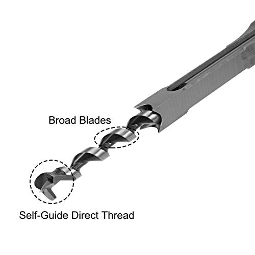 uxcell Square Hole Drill Bit, 3/8" High-Carbon Steel Hollow Chisel Mortise Power Tool for Woodworking