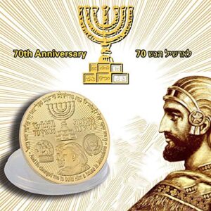 grhose 2020 king cyrus donald gold plated commemorative coin jewish temple jerusalem israel trump commemorative coin (1 pcs)