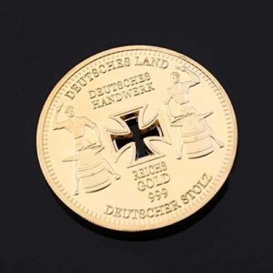 Amosfun German Imperial Bank Gold-Plated Commemorative Coins Germany Cross Eagle Challenges Coin Collectibles