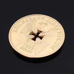 Amosfun German Imperial Bank Gold-Plated Commemorative Coins Germany Cross Eagle Challenges Coin Collectibles