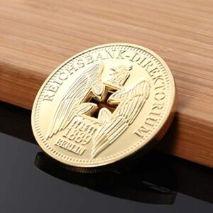 Amosfun German Imperial Bank Gold-Plated Commemorative Coins Germany Cross Eagle Challenges Coin Collectibles