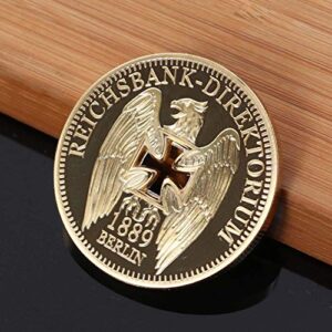 Amosfun German Imperial Bank Gold-Plated Commemorative Coins Germany Cross Eagle Challenges Coin Collectibles