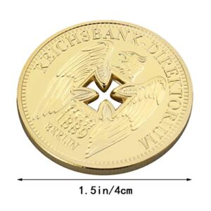 Amosfun German Imperial Bank Gold-Plated Commemorative Coins Germany Cross Eagle Challenges Coin Collectibles