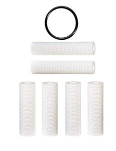 cfs complete filtration services est.2006 cfs compatible with whkf-gd05, 3m ap110 filter, grooved 5 micron water filter cartridges set of 6, o-ring for whkf-dwhv, whkf-dwh, whkf-duf