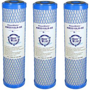 kleenwater carbon block water filter replacement cartridges, compatible with omnifilter cb1 and cb3, made in the usa, pack of 3