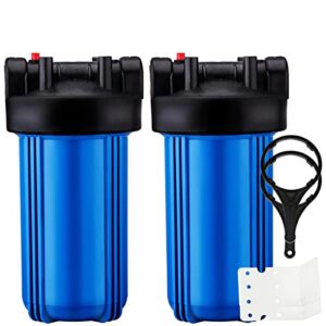 geekpure 10-inch whole house water filter housing 4.5"x10" -blue color-1-inch inlet (pack of 2)