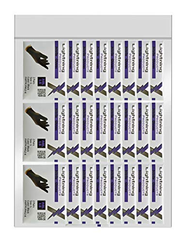 Lightning X Black Nitrile Glove Pairs, Individually Packed, 100 Gloves, 50 Pairs, 25 Carded Packs of 2 Pairs - Large