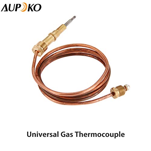 Aupoko Universal Gas Thermocouple, 27.5" Direct Vent Fireplace Thermocouple Flame Failure for BBQ Grill, Firepit, Fireplace