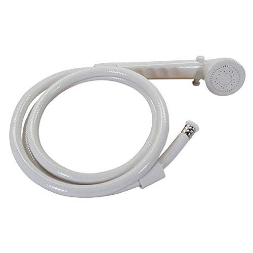 RecPro 4" RV Tub and Shower Diverter Faucet White/Smoke with Handheld Shower Head & Hose