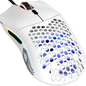 Glorious Gaming Model O Wired Gaming Mouse 67g Superlight Honeycomb Design, RGB, Pixart 3360 Sensor, Omron Switches, Ambidextrous - Matte White