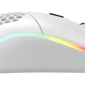 Glorious Gaming Model O Wired Gaming Mouse 67g Superlight Honeycomb Design, RGB, Pixart 3360 Sensor, Omron Switches, Ambidextrous - Matte White