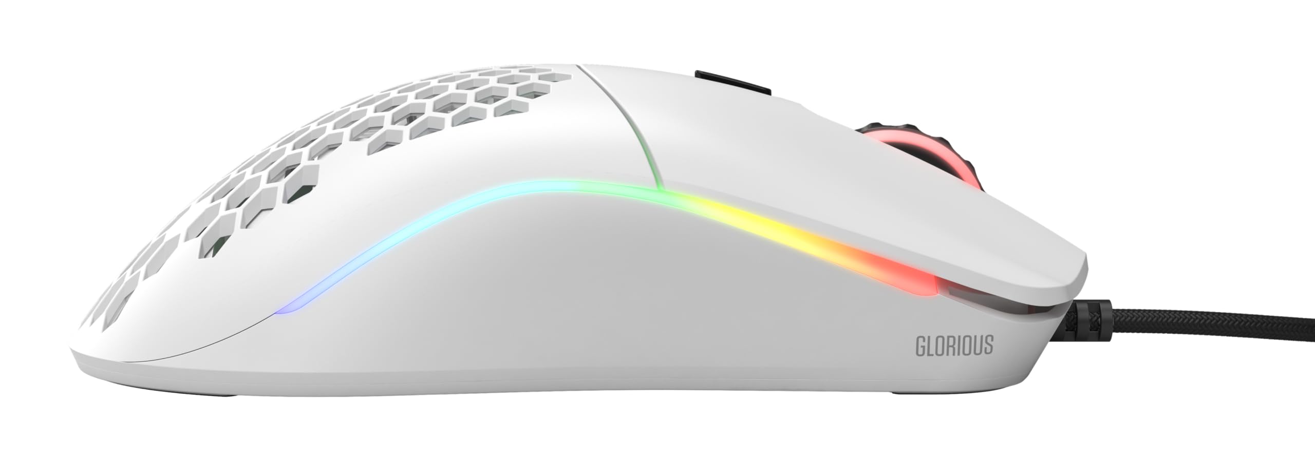 Glorious Gaming Model O Wired Gaming Mouse 67g Superlight Honeycomb Design, RGB, Pixart 3360 Sensor, Omron Switches, Ambidextrous - Matte White