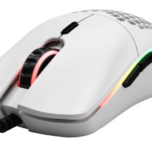 Glorious Gaming Model O Wired Gaming Mouse 67g Superlight Honeycomb Design, RGB, Pixart 3360 Sensor, Omron Switches, Ambidextrous - Matte White