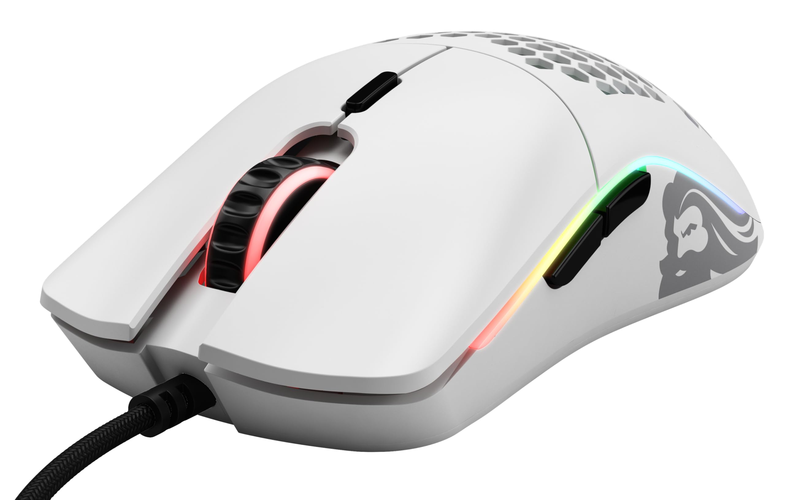 Glorious Gaming Model O Wired Gaming Mouse 67g Superlight Honeycomb Design, RGB, Pixart 3360 Sensor, Omron Switches, Ambidextrous - Matte White