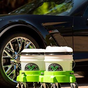 Liquid X Original Bucket Dolly - Lime Green with 3" Gray Casters - Larger Wheels for Smoother Maneuvering