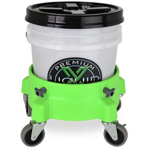 Liquid X Original Bucket Dolly - Lime Green with 3" Gray Casters - Larger Wheels for Smoother Maneuvering