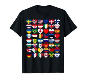 flags of the countries of the world,international gift short sleeve t-shirt